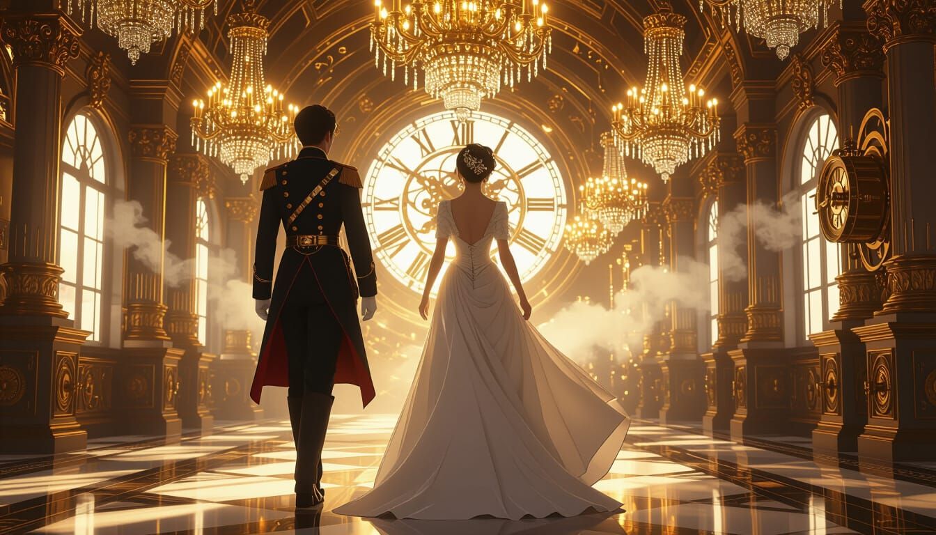 Steampunk Fantasy Figure in Clockwork Ballroom