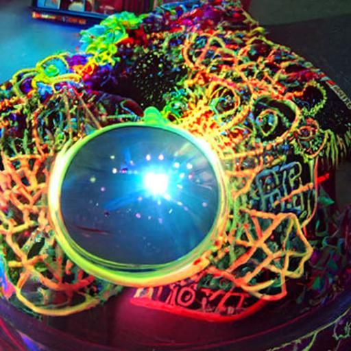 Cosmic Galactic Holographic Stipple Art with Neon Glow