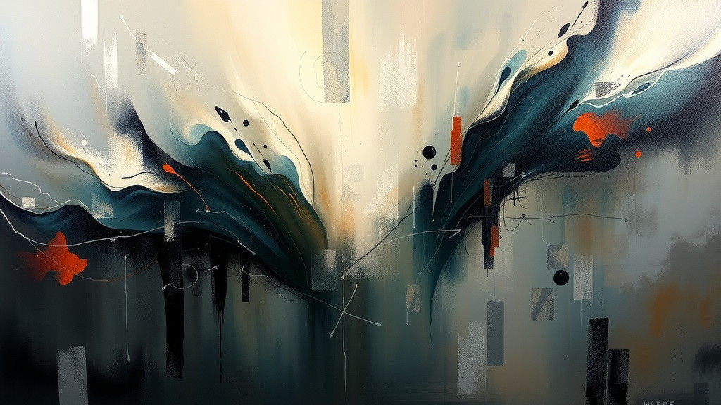 Abstract Painting of Sorrow and Hope