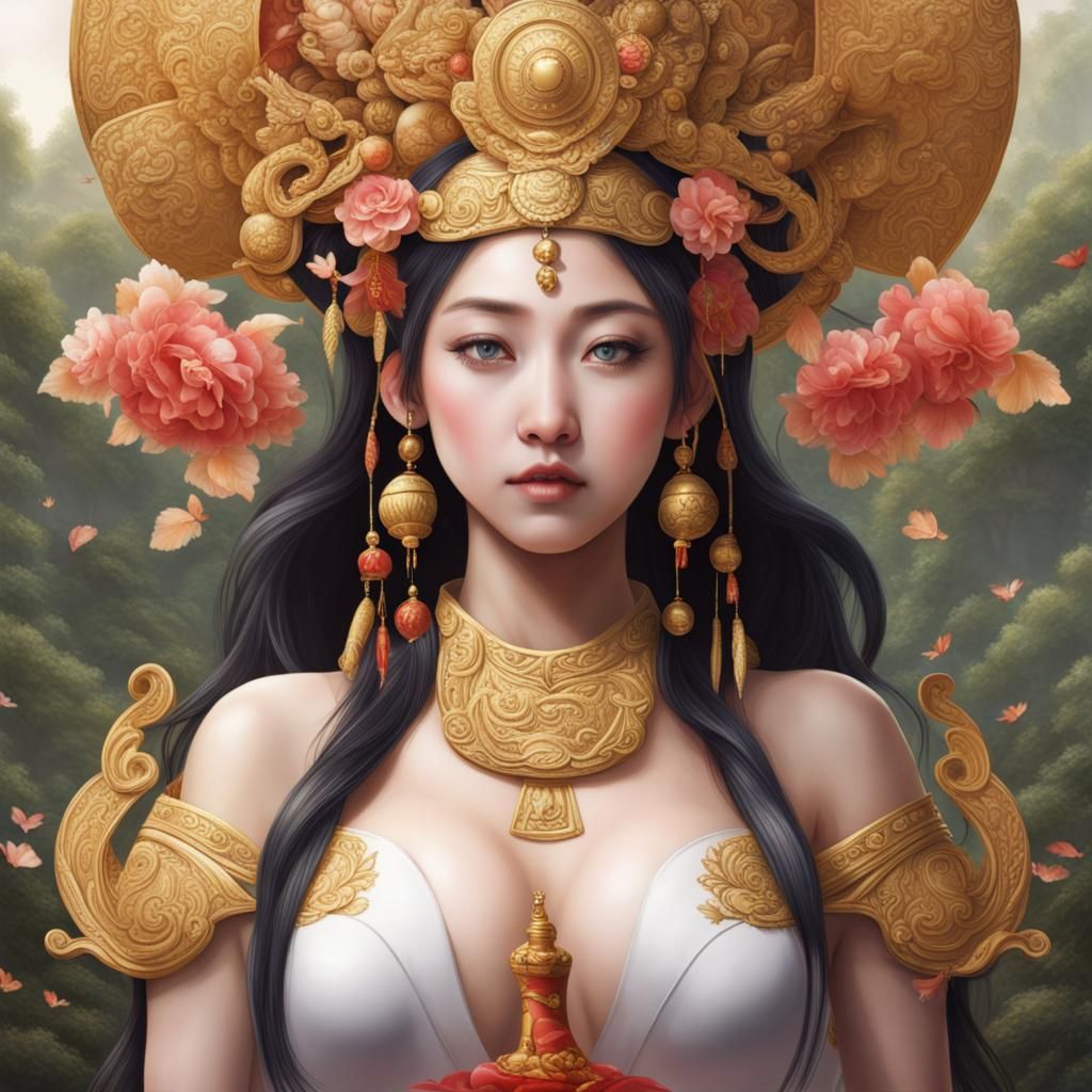 Hyperrealistic Fortune Goddess