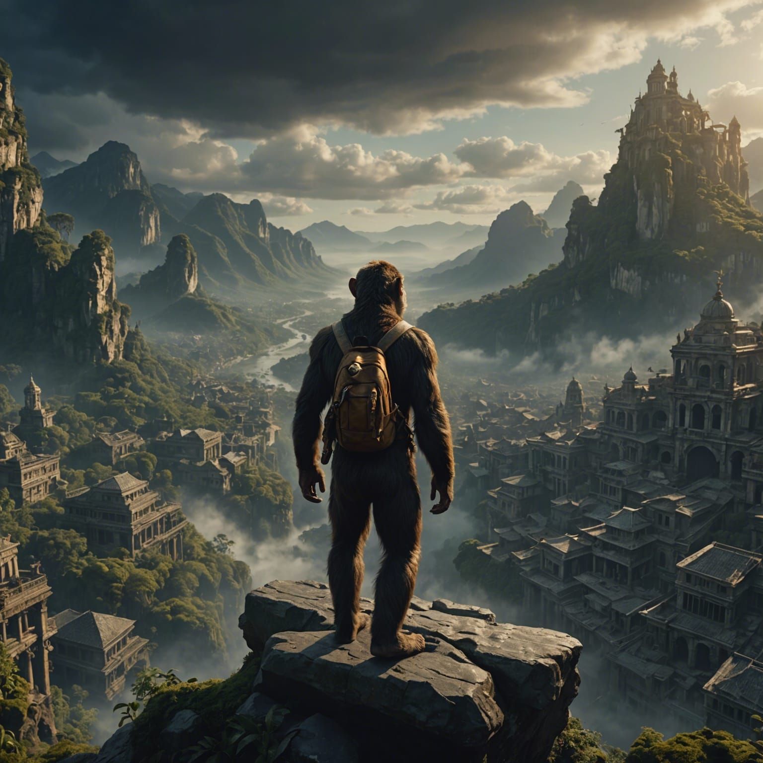 Epic Monkey-Man Digital Matte Painting