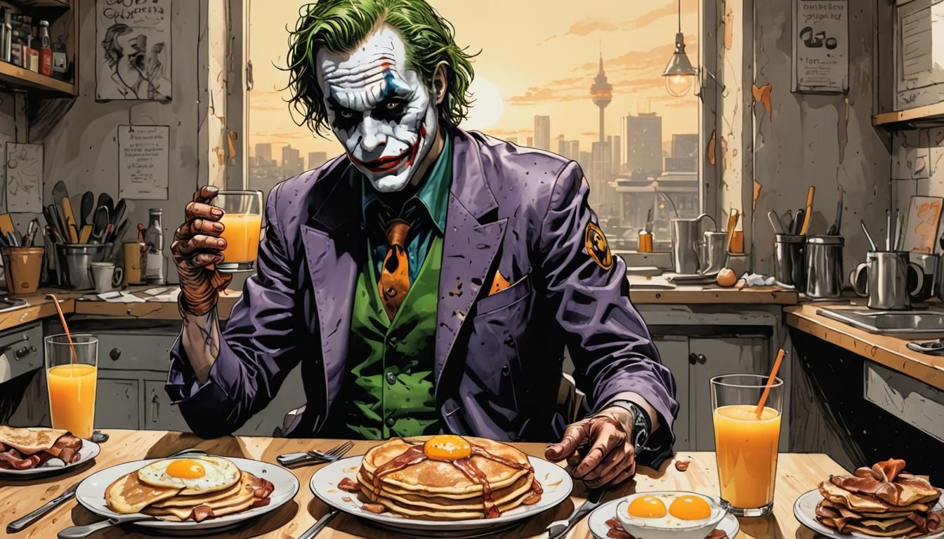 Joker's Good Morning Breakfast, Selective Color Art