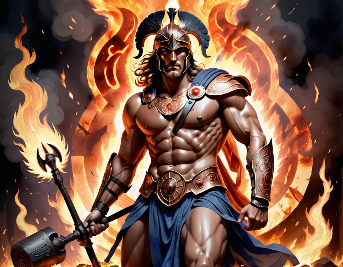 Ares: Watercolour God of Fire and War