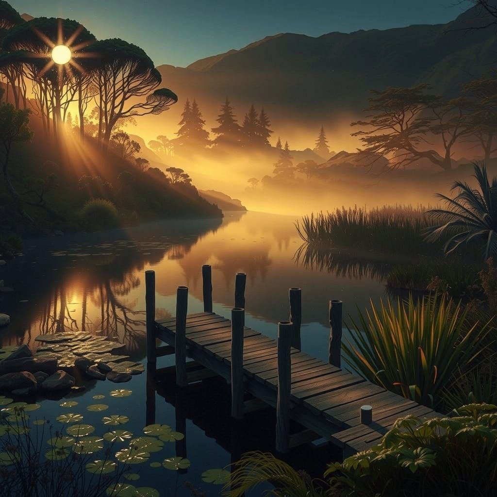 Beautiful Nightscape AI Generated Image