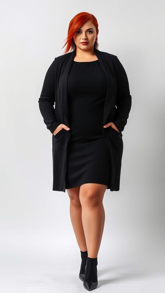 Plus-Size Woman in Business Casual, Abstract Portrait