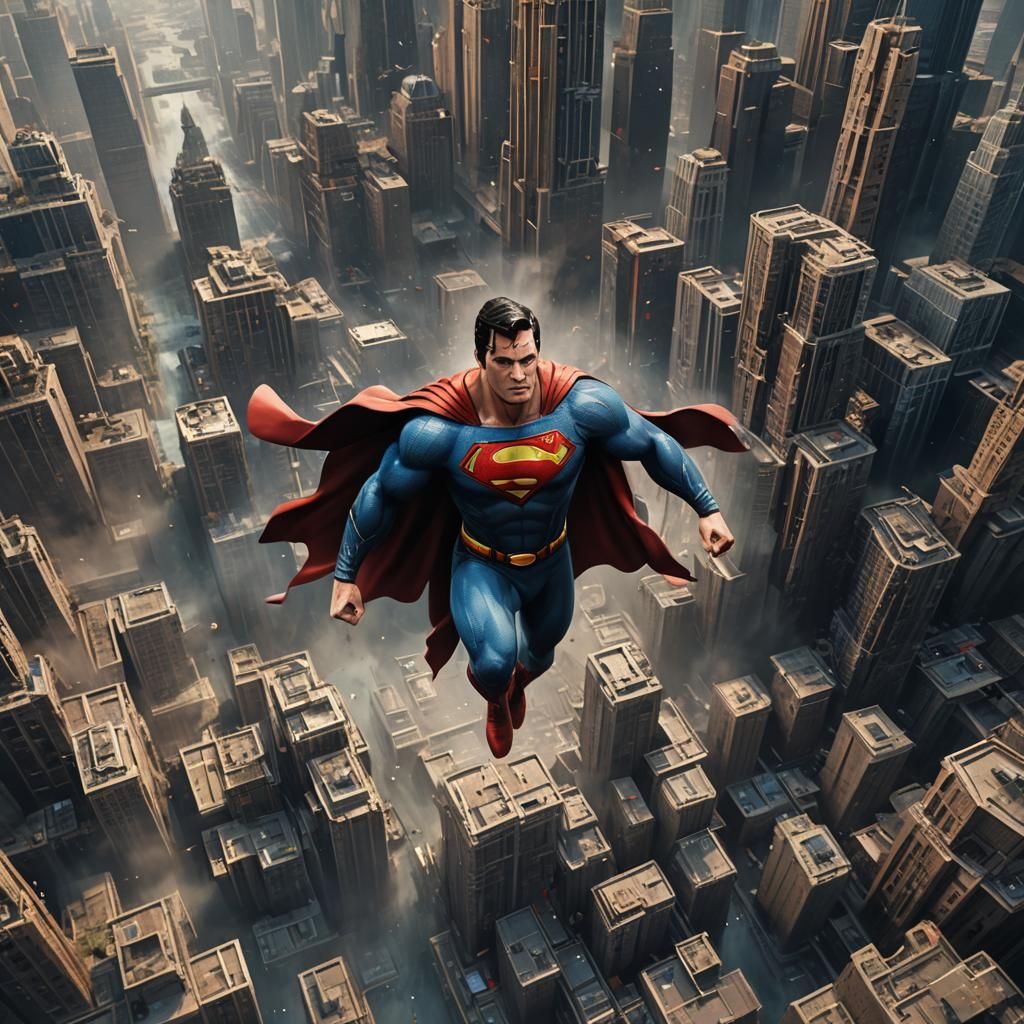Detailed Matte Painting of Superman in Unreal Engine