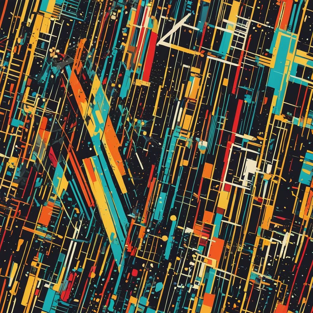 Cell Phone Emitting Dark Sound Wave in Pop Art