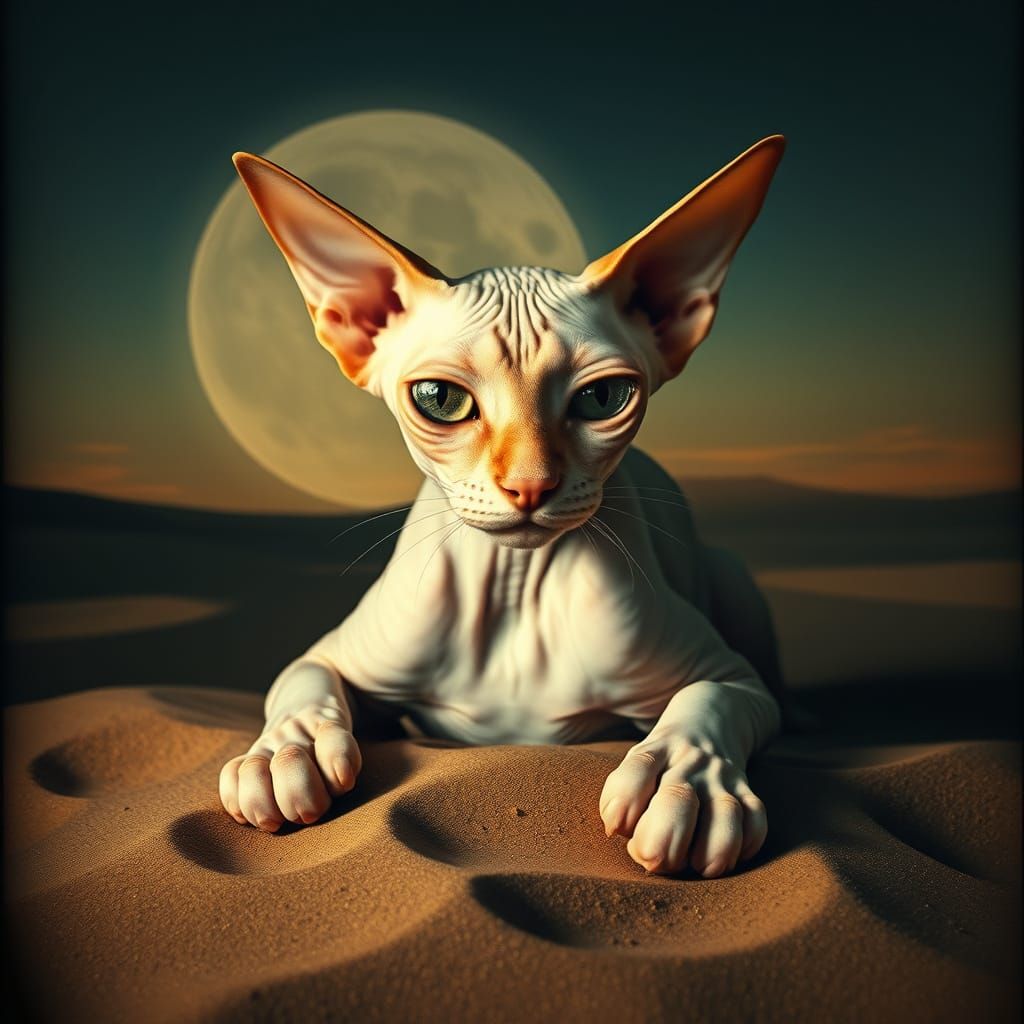 Temporal Sphinx Gazes Over Ancient Sands