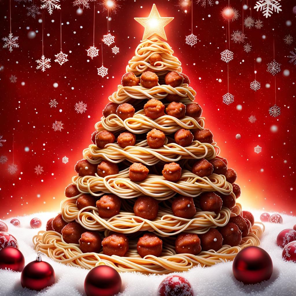 Spaghetti and meatballs Christmas tree, spaghetti and meatba...