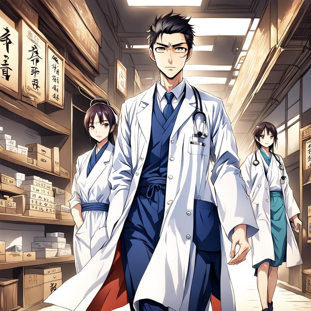Chinese Medicine Doctor in Anime Style