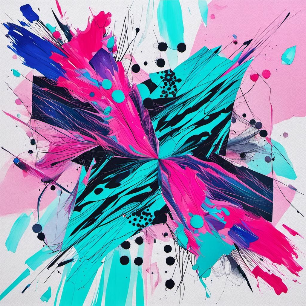 Abstract Blackpink Portrait in Complementary Colors