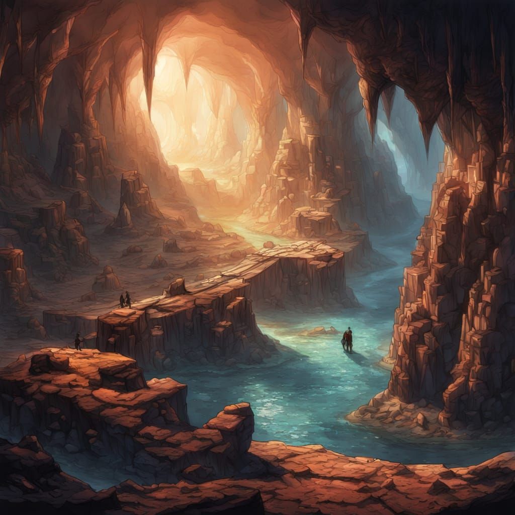 Vast Salt Cavern Illuminated with Dramatic Lighting