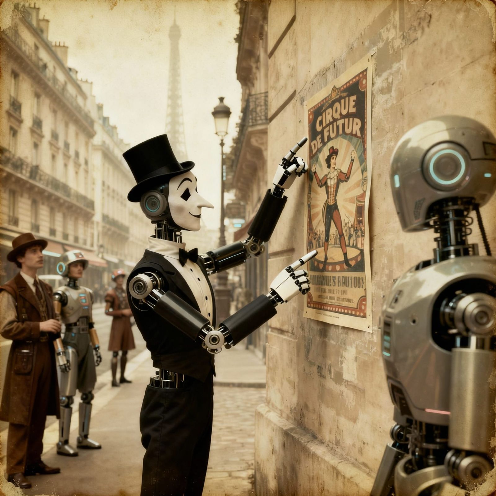 Retro Futuristic Paris Circus Poster by Automaton Mime