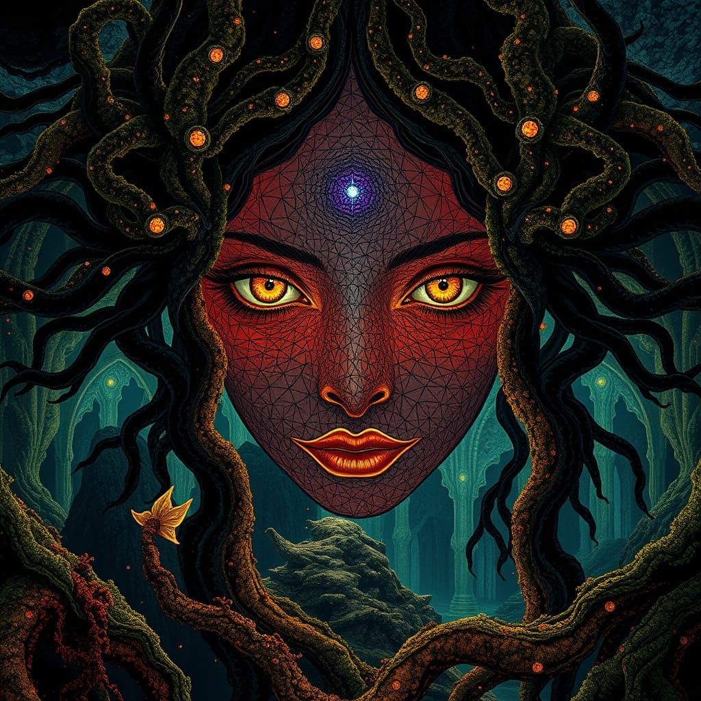 Surreal Valley Landscape in Salvador Dali Style