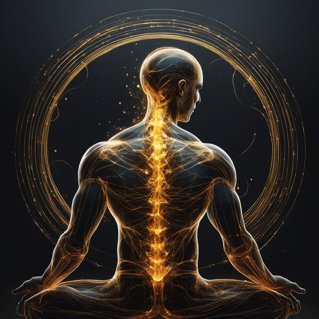 Elegant Male Figure in Therapeutic Massage Scene