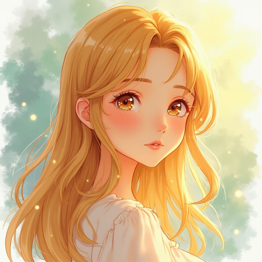 Gentle Anime Portrait in Dreamy Ghibli Style