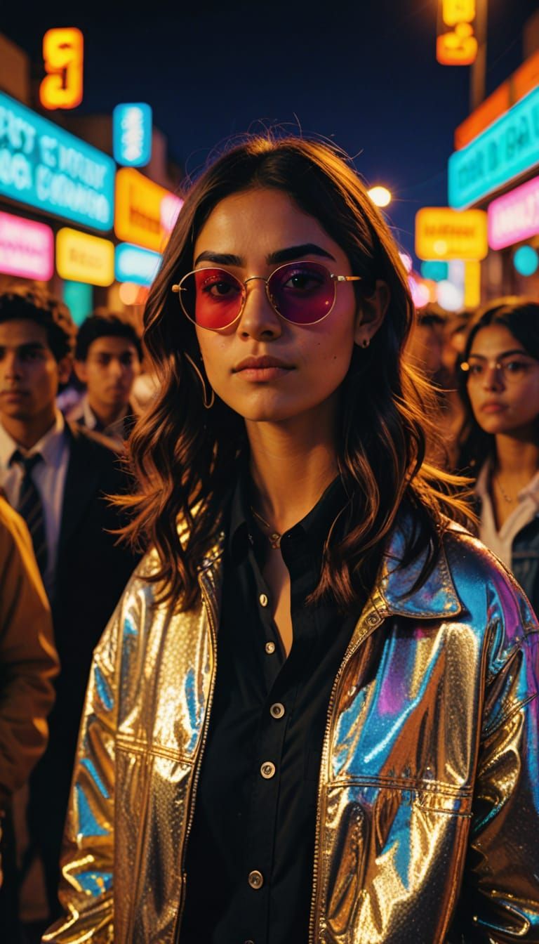 Woman in Mexican Comedy Film Style