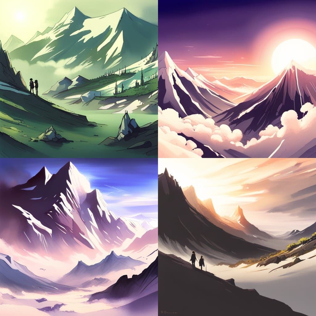 Anime Style Mountain Landscape
