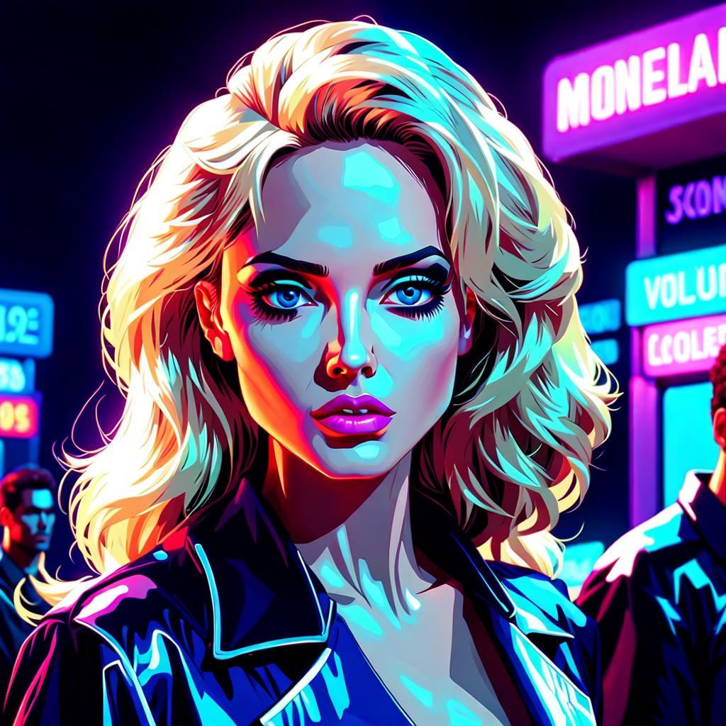 Vaporwave Beauty in 80s Neon Fashion