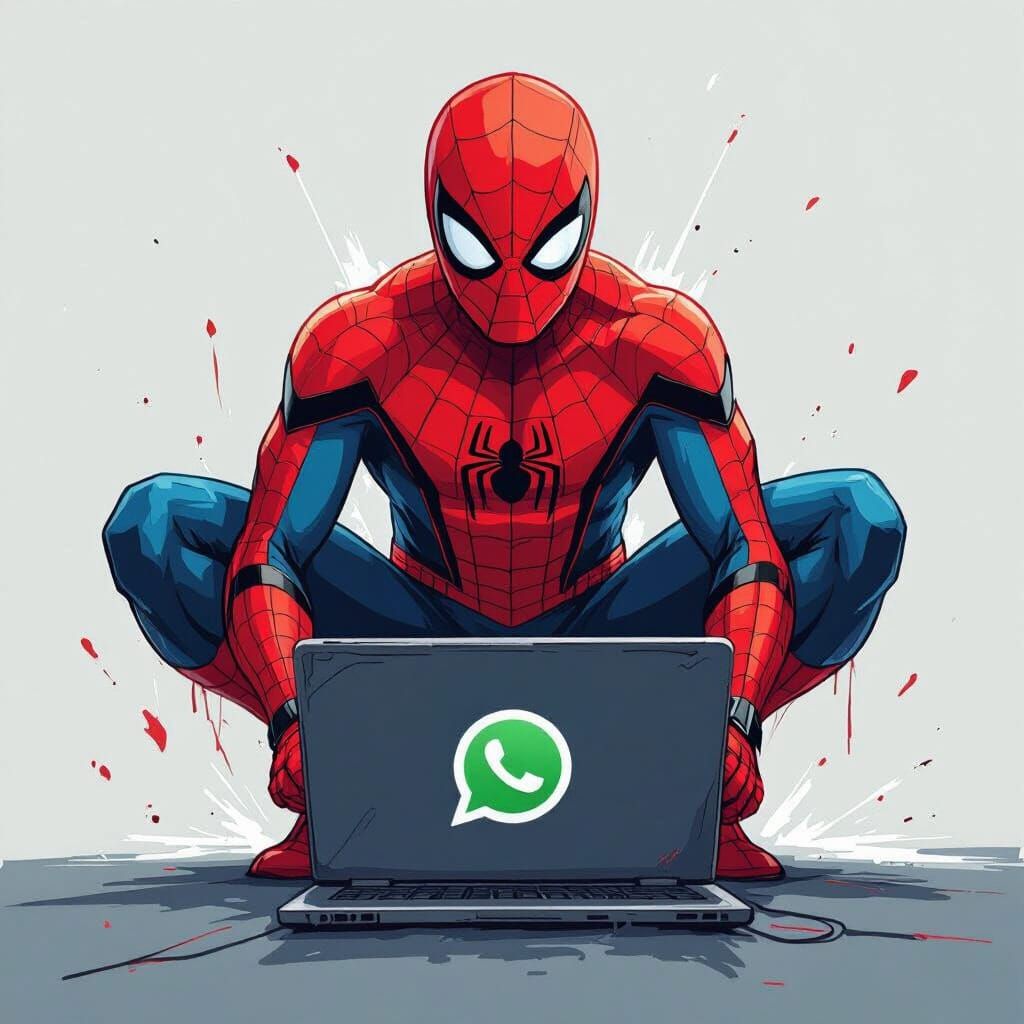 Spider-Man Trading Laptop with Japanese Work Request