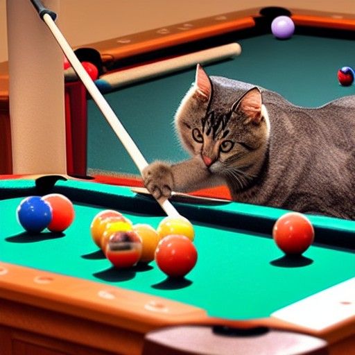 Cats and Dogs Play Pool
