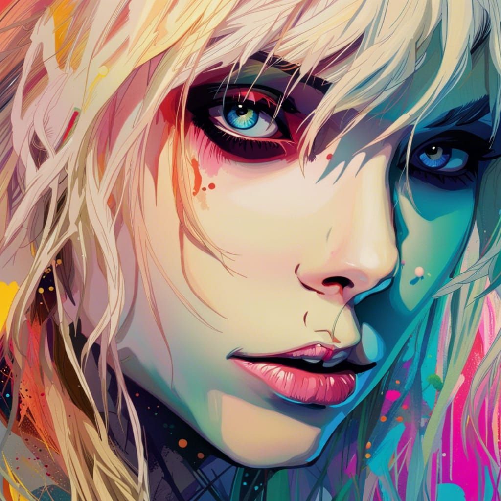 Taylor Momsen Hyperrealistic Splash Art Portrait