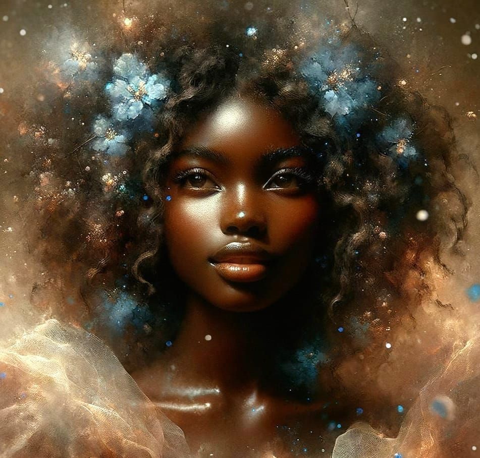 Ethereal African Goddess in Watercolour Style