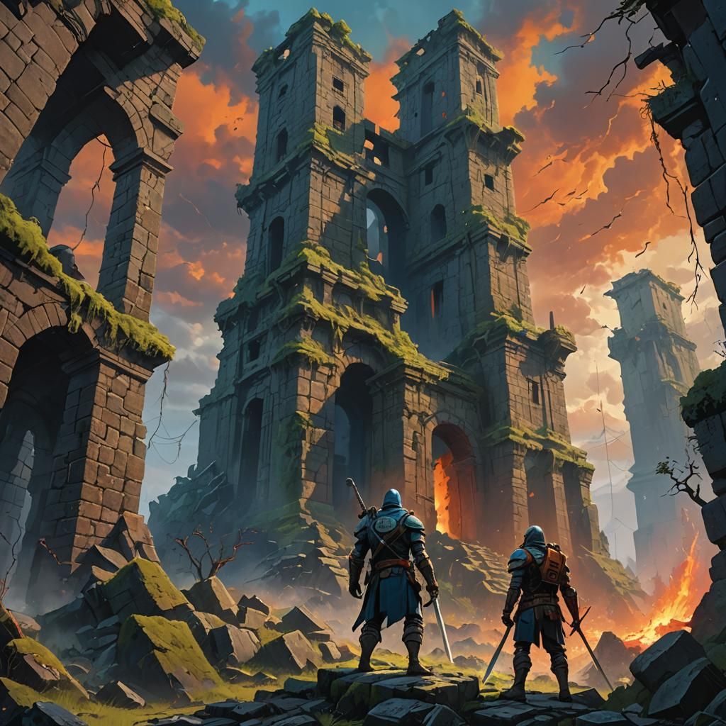 Warrior in Ruins: Epic Fantasy Concept Art