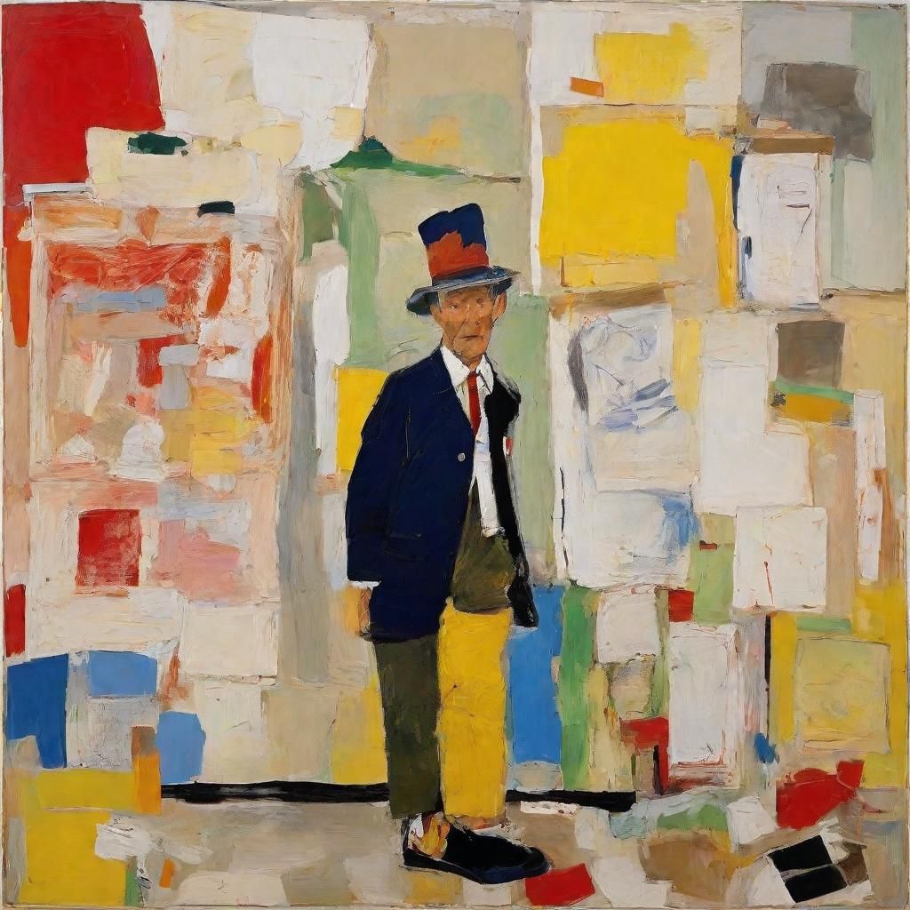 Comical Character Stumbling Through Life in Dadaist Style