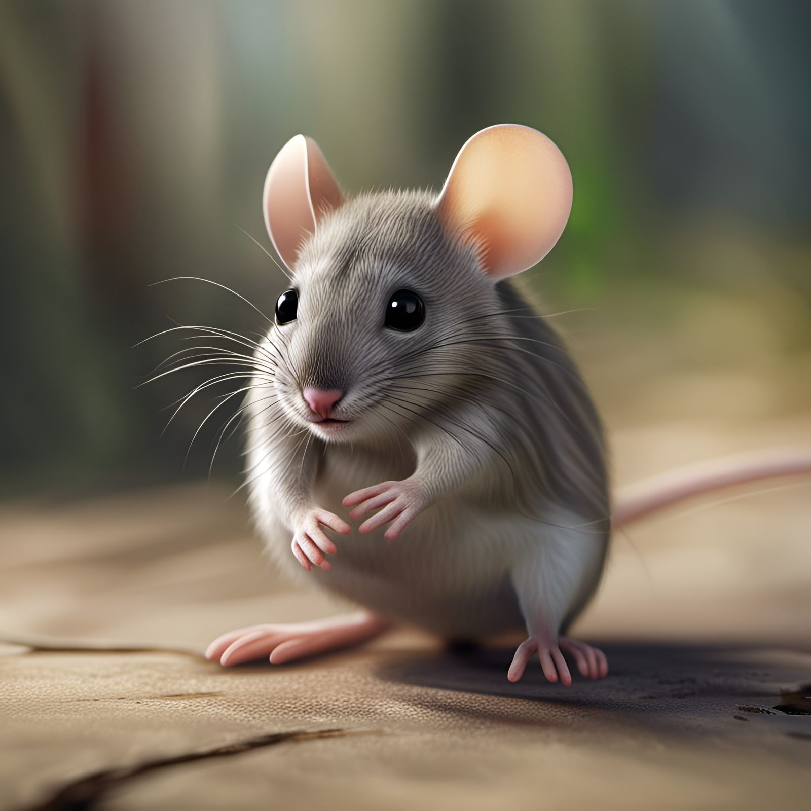 Cute Hopping Mouse in 8k Resolution