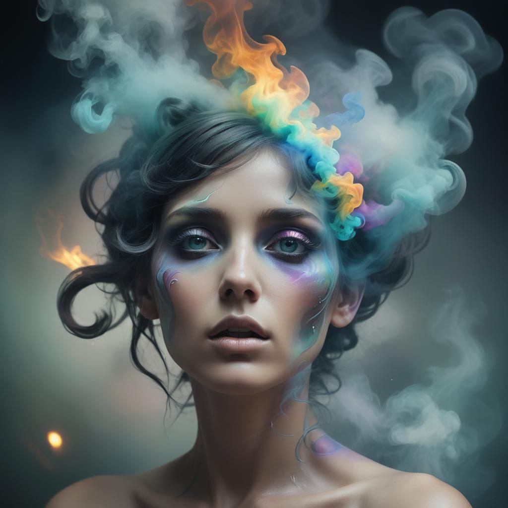 Ethereal Figure in Liquified Tenebrism Style