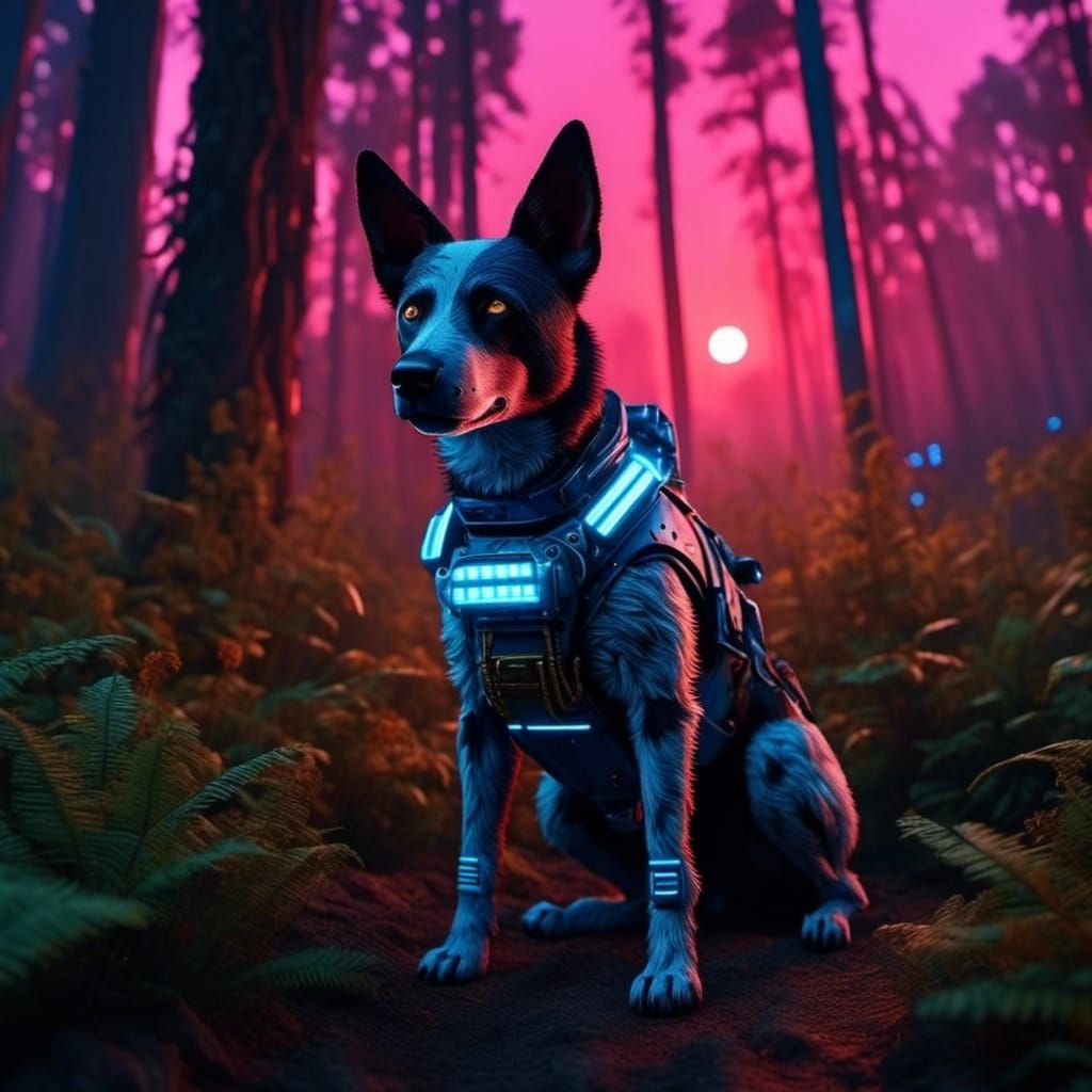 Cyberpunk Blue Heeler in Northern Florida