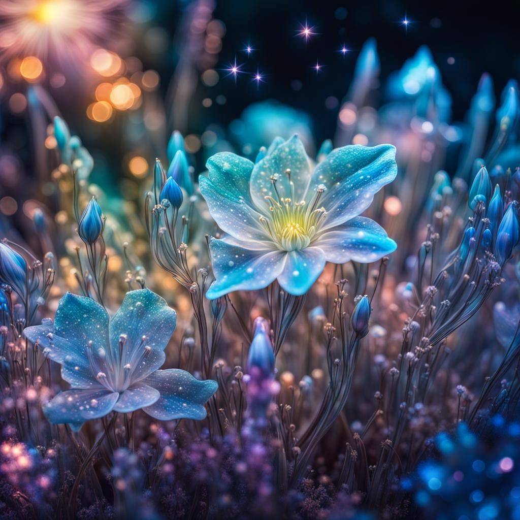 delicate soft glassWishing all a Happy New Years Day, biolum...