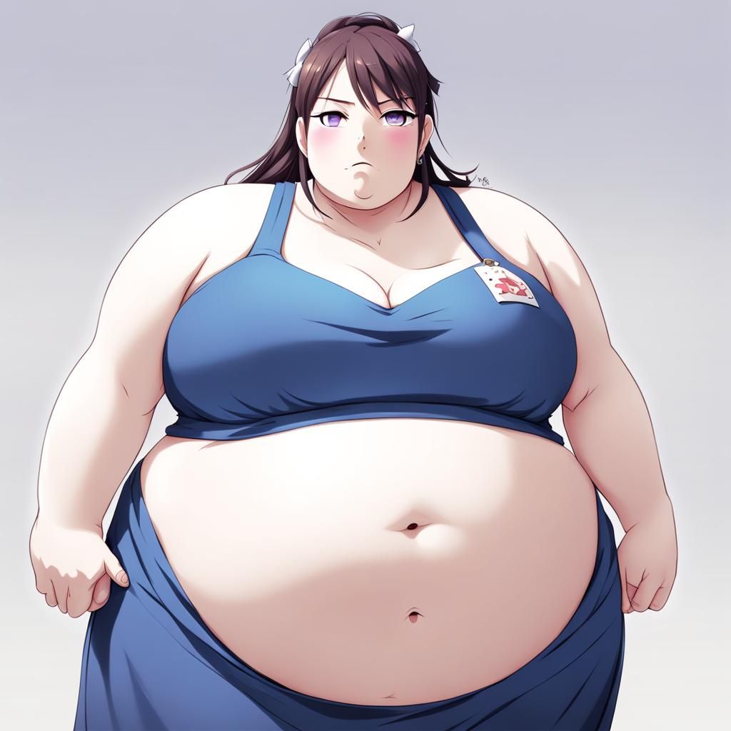 Anime Style: Girl with Massive Belly