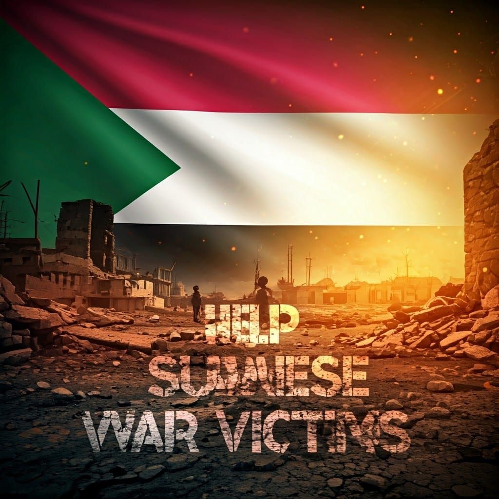 Display a wallpaper with double exposure of Sudan flag, rema...