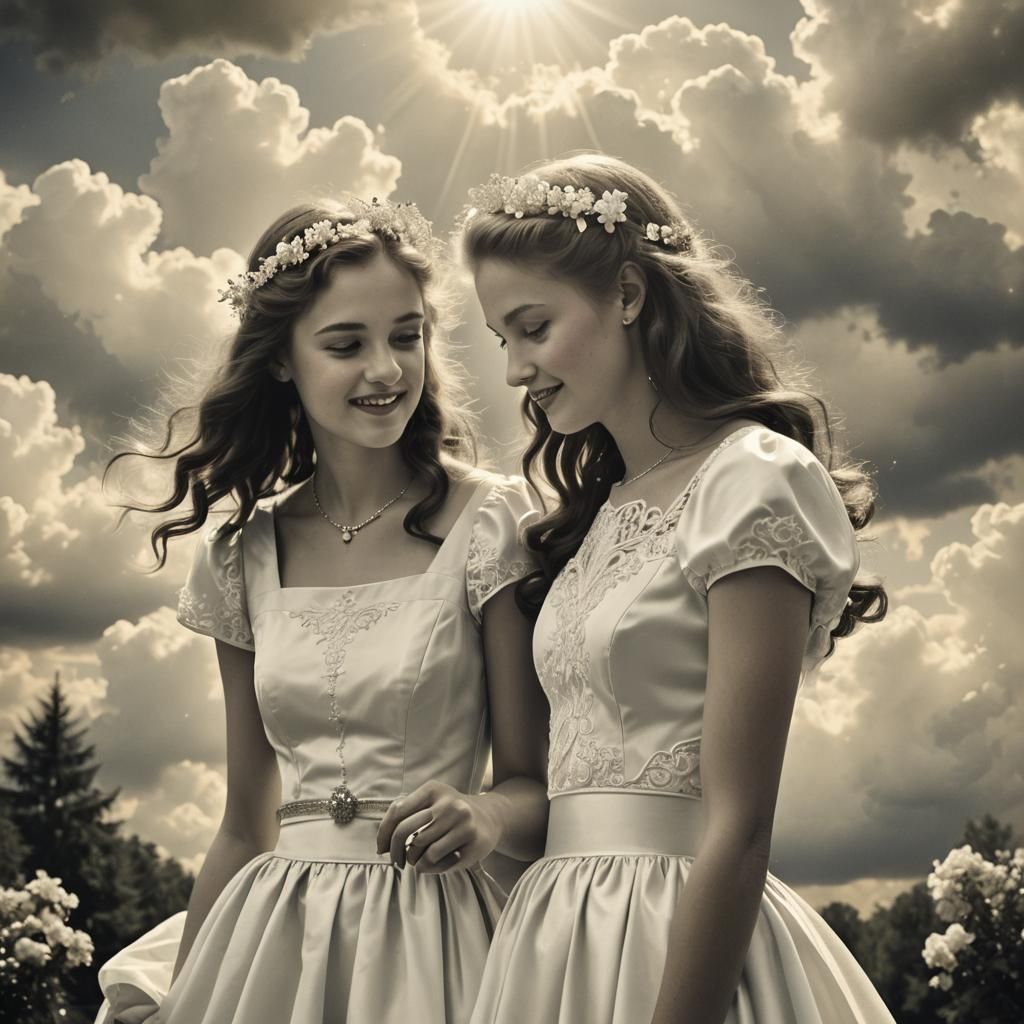 Vintage Prom Photo with Heavenly Sunshine