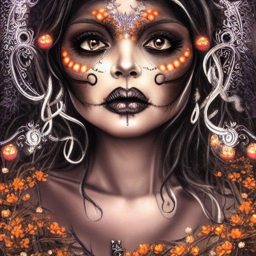 Halloween Goddess Portrait: Black Magic Woman
