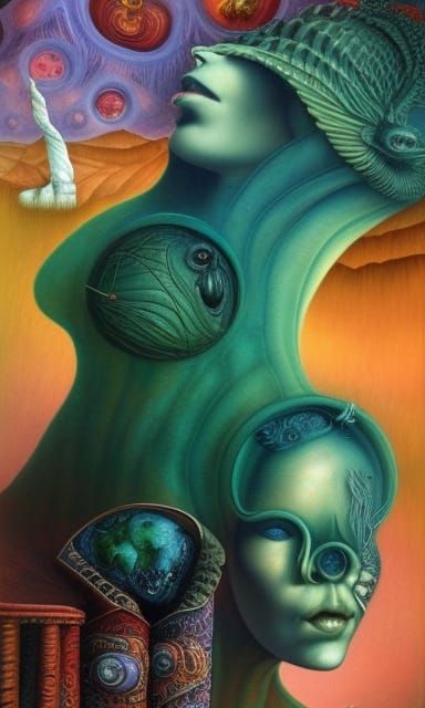 Planet Earth as an Insane Asylum in Surrealist Style