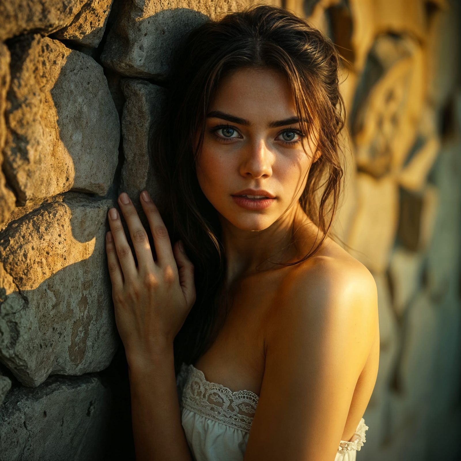 Ethereal Woman in Cinematic Film Still