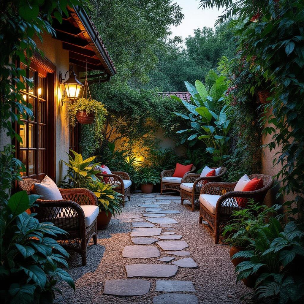 Vibrant Bonsai Garden in Hyperrealistic Style