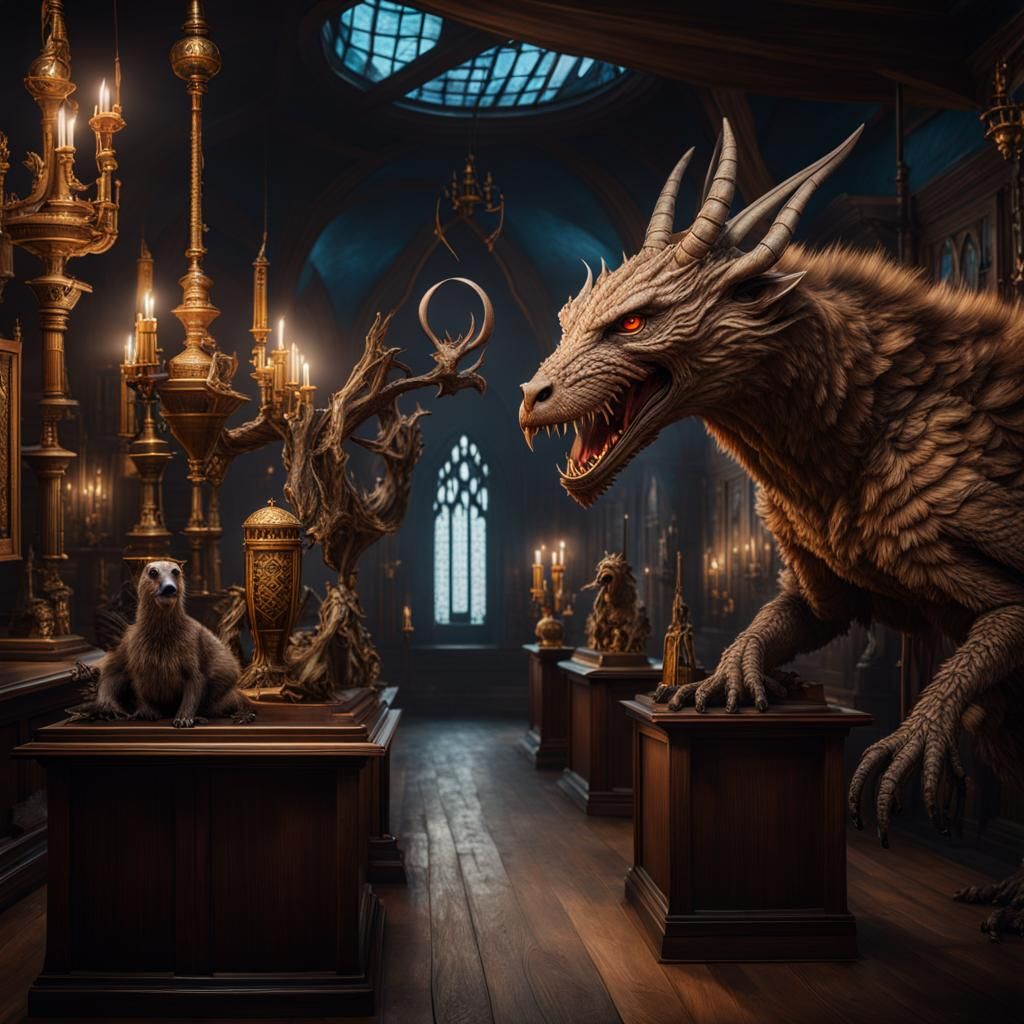 Cryptid Monster Portrait at Taxidermy Museum in Fantasycore ...
