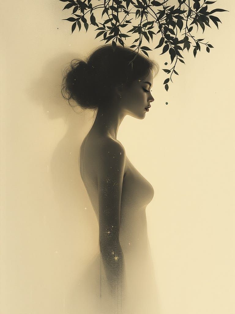 1950s Pin-Up Christmas Scene with Veiled Luminosity