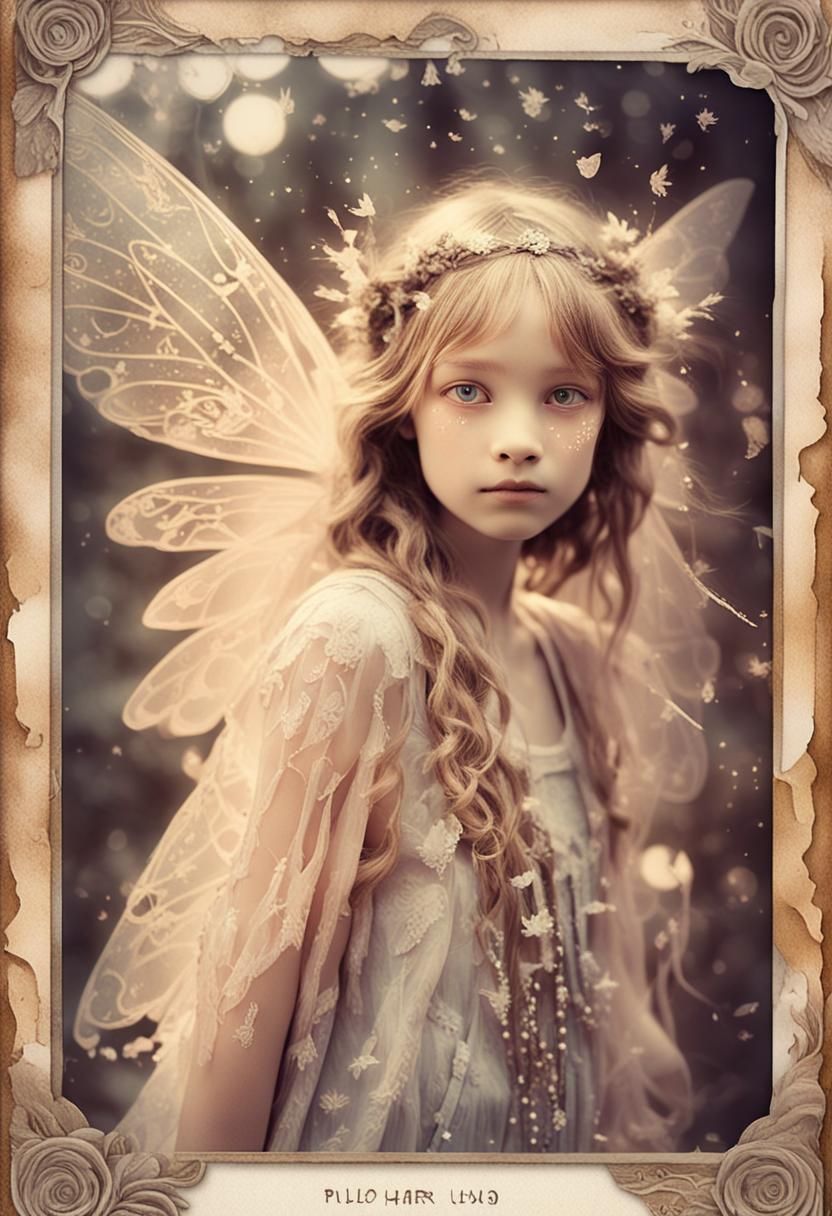 Ethereal Fairy Disintegrating from Polaroid Photo