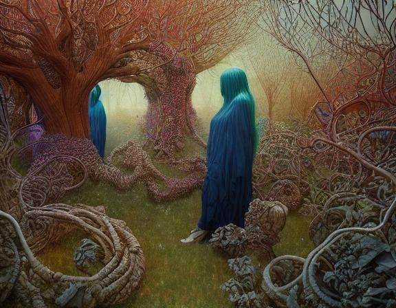 Ethereal Souls in Weightless Flight: A Mixed Media Masterpie...