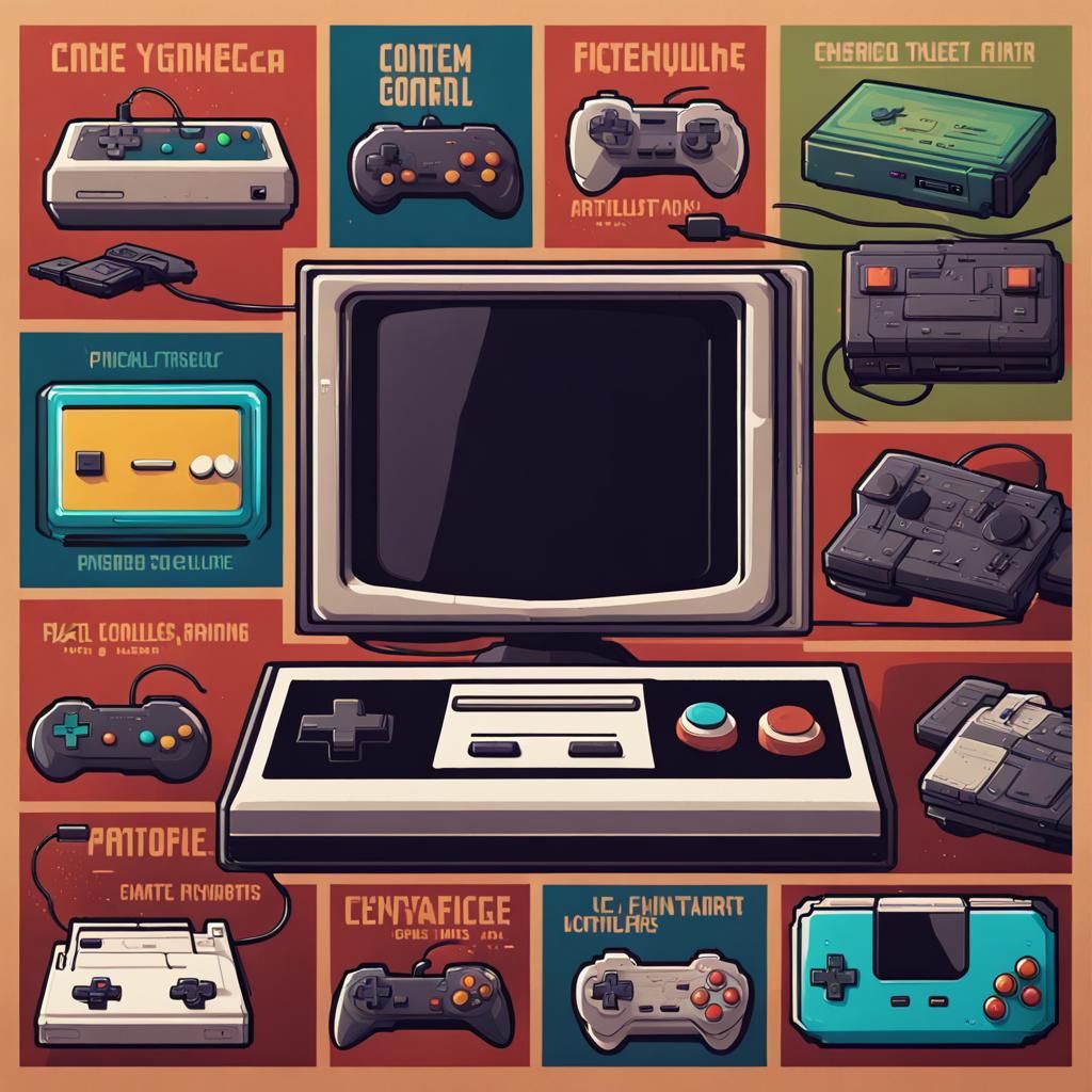 Retro Gaming Poster in Detailed Matte Style