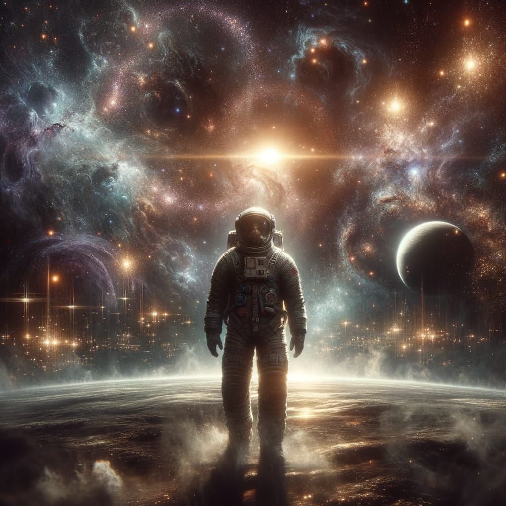 Epic Cosmic Odyssey in a Maximalist Digital Aesthetic