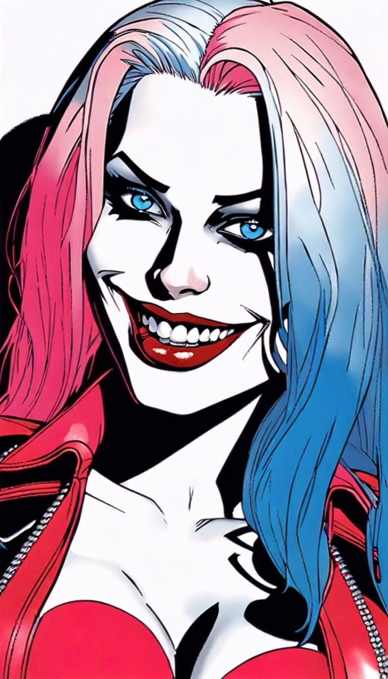 Harley Quinn in Sin City Comic Style