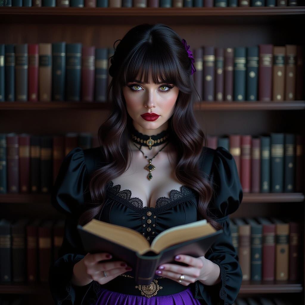 Gothic Reader on Bookshelf: Cinematic Film Still