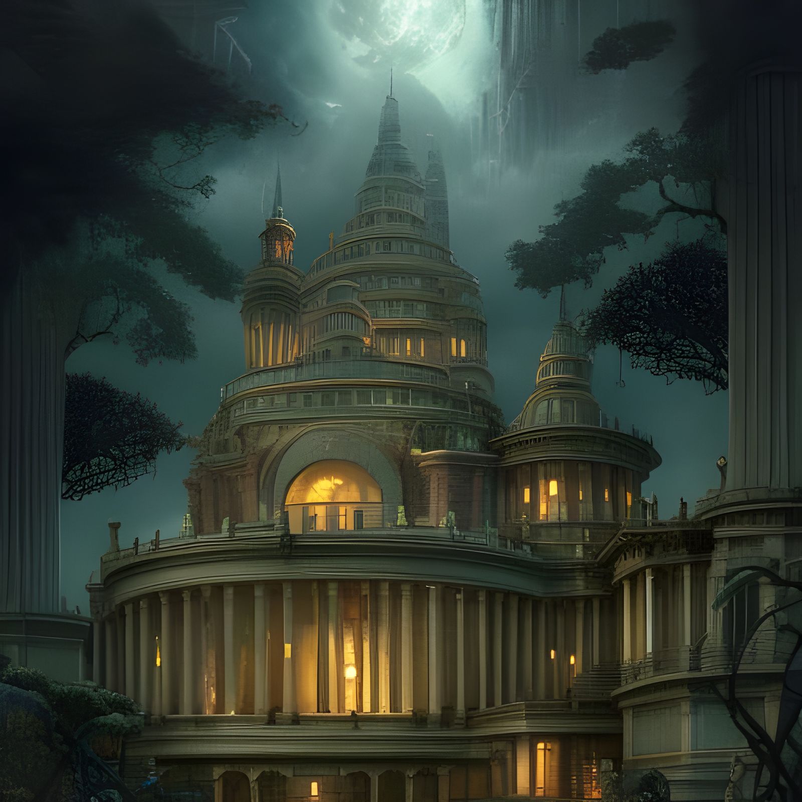 Nighttime Emergence: A Dramatic Digital Painting