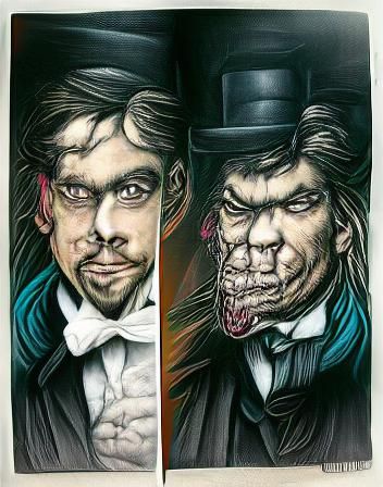 Dr. Jekyll and Mr. Hyde: Ink Drawing Transformation